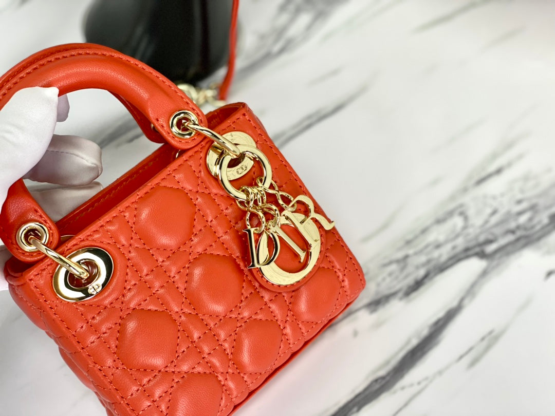 MICRO LADY 12 BAG IN SCARLET RED LAMBSKIN