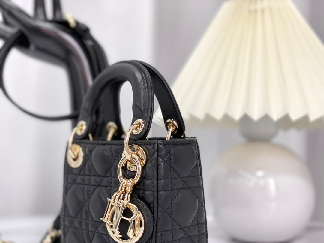 MICRO LADY 12 BAG IN BLACK LAMBSKIN