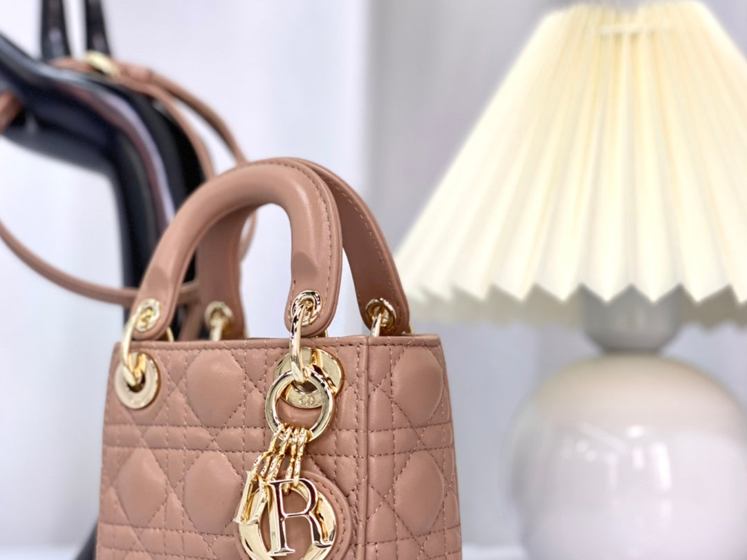 MICRO LADY 12 BAG IN CAMEL BEIGE LAMBSKIN