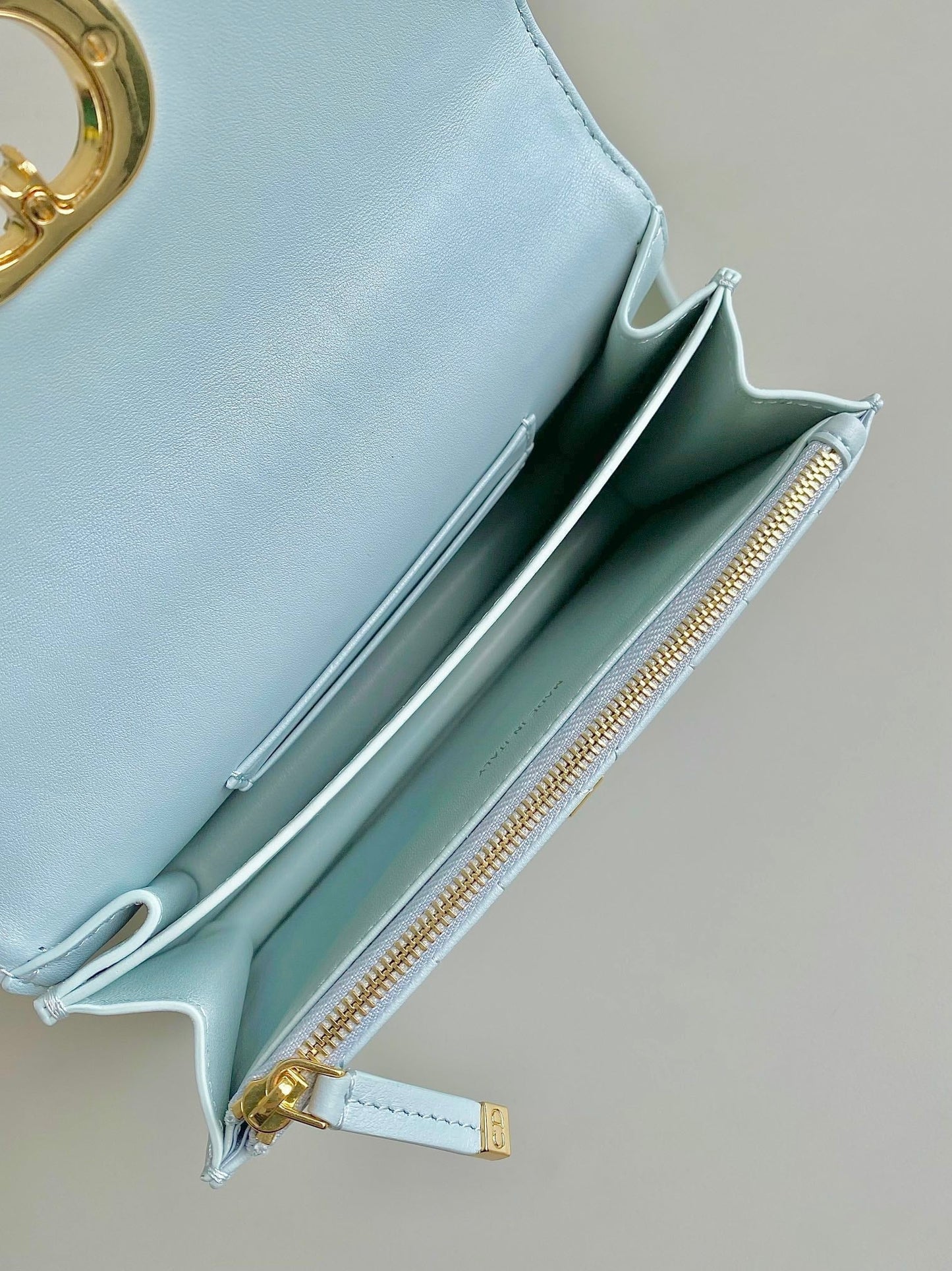 MISS CARO 17 CHAIN BAG IN LIGHT BLUE LAMBSKIN