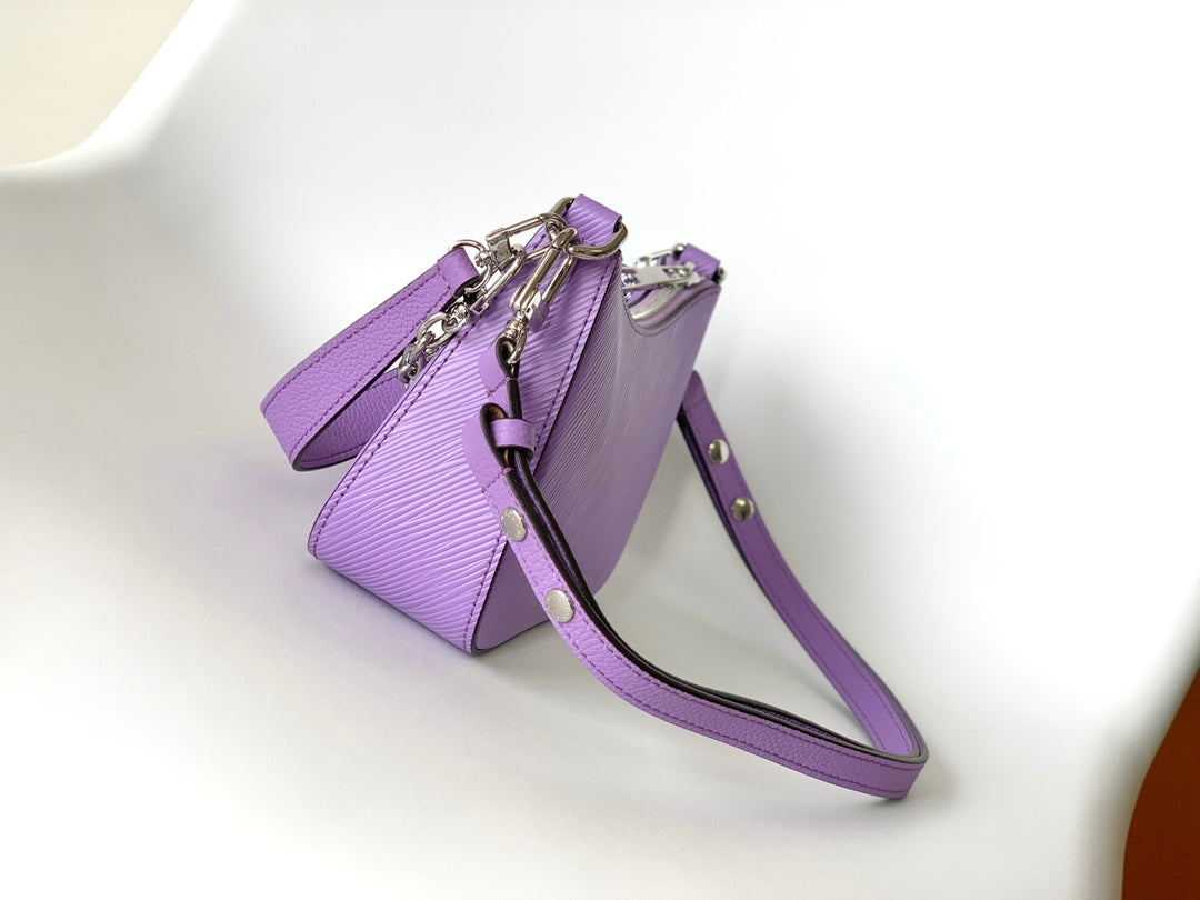 MARELLINI 19 PURPLE EPI GRAINED LEATHER