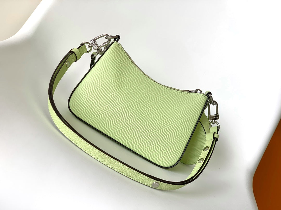 MARELLINI 19 LIGHT GREEN EPI GRAINED LEATHER