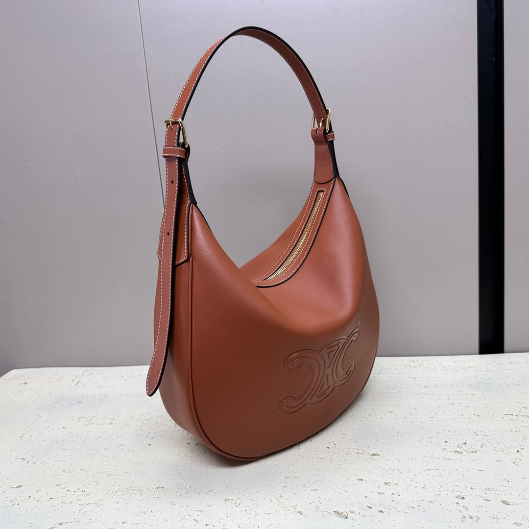 MEDIUM 30 HELOÏSE BAG CUIR TRIOMPHE IN BRONZE BROWN SUPPLE CALFSKIN