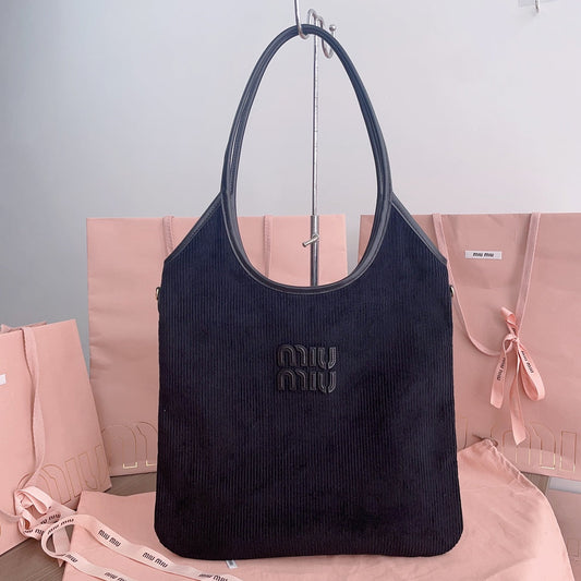 IVY TOTE BAG 40 IN DARK NAVY BLUE CORDUROY