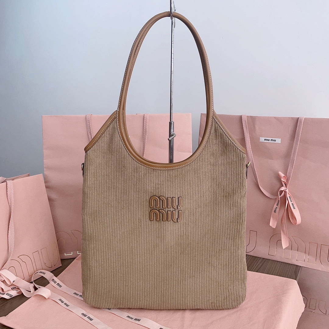 IVY TOTE BAG 40 IN LIGHT BROWN CORDUROY