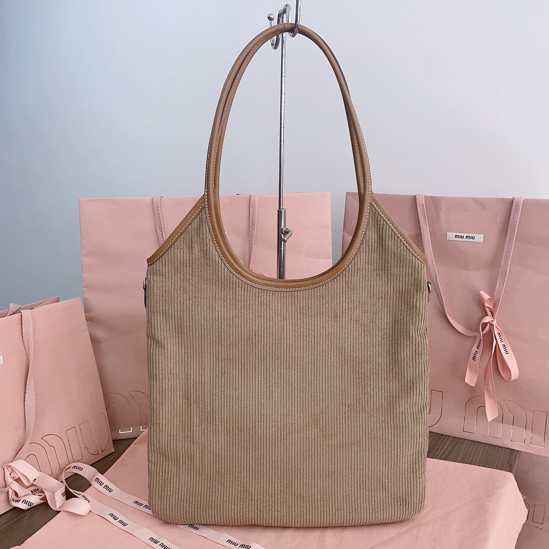 IVY TOTE BAG 40 IN LIGHT BROWN CORDUROY