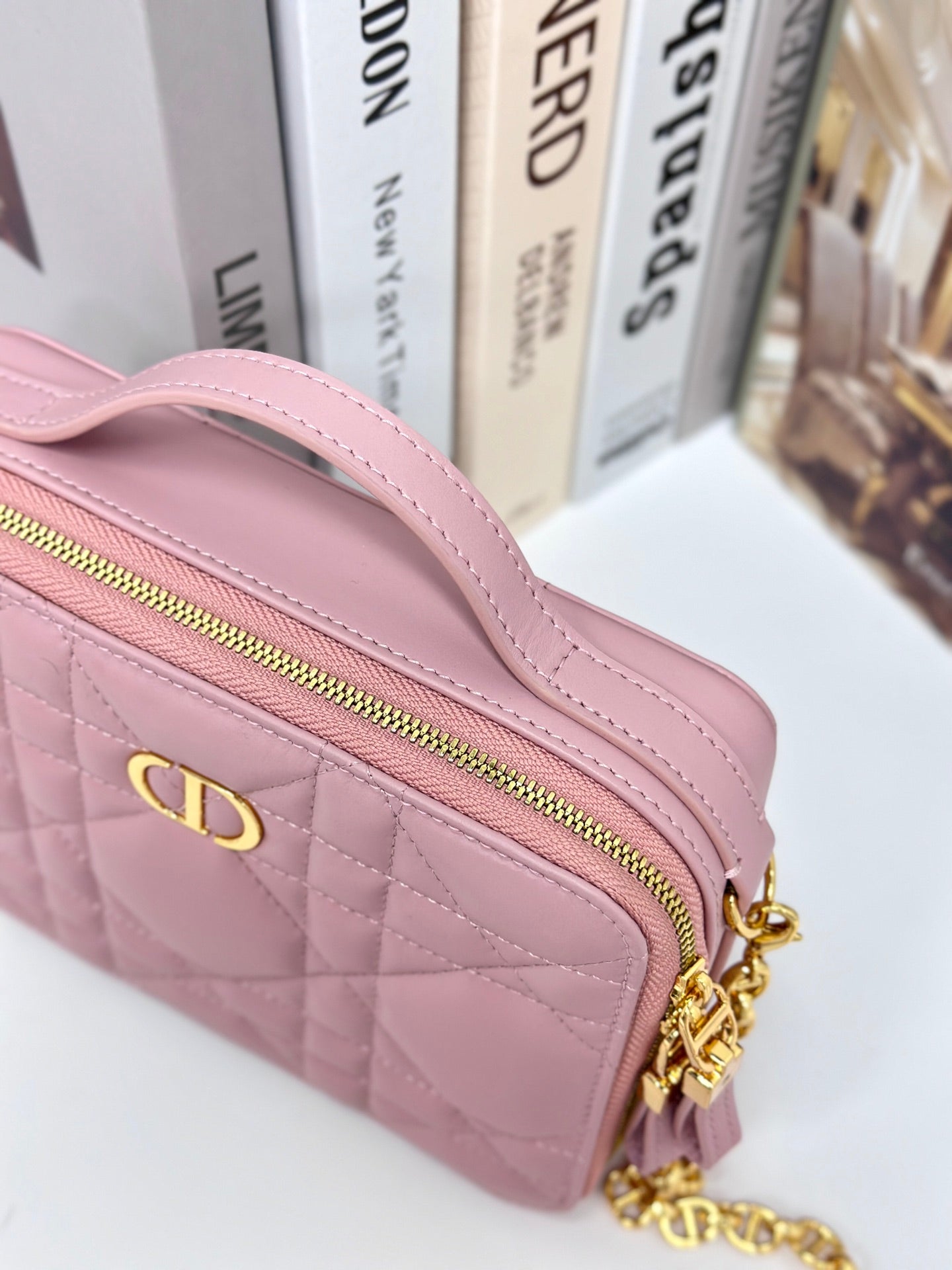 CARO BOX 19 IN LIGHT PINK CALFSKIN