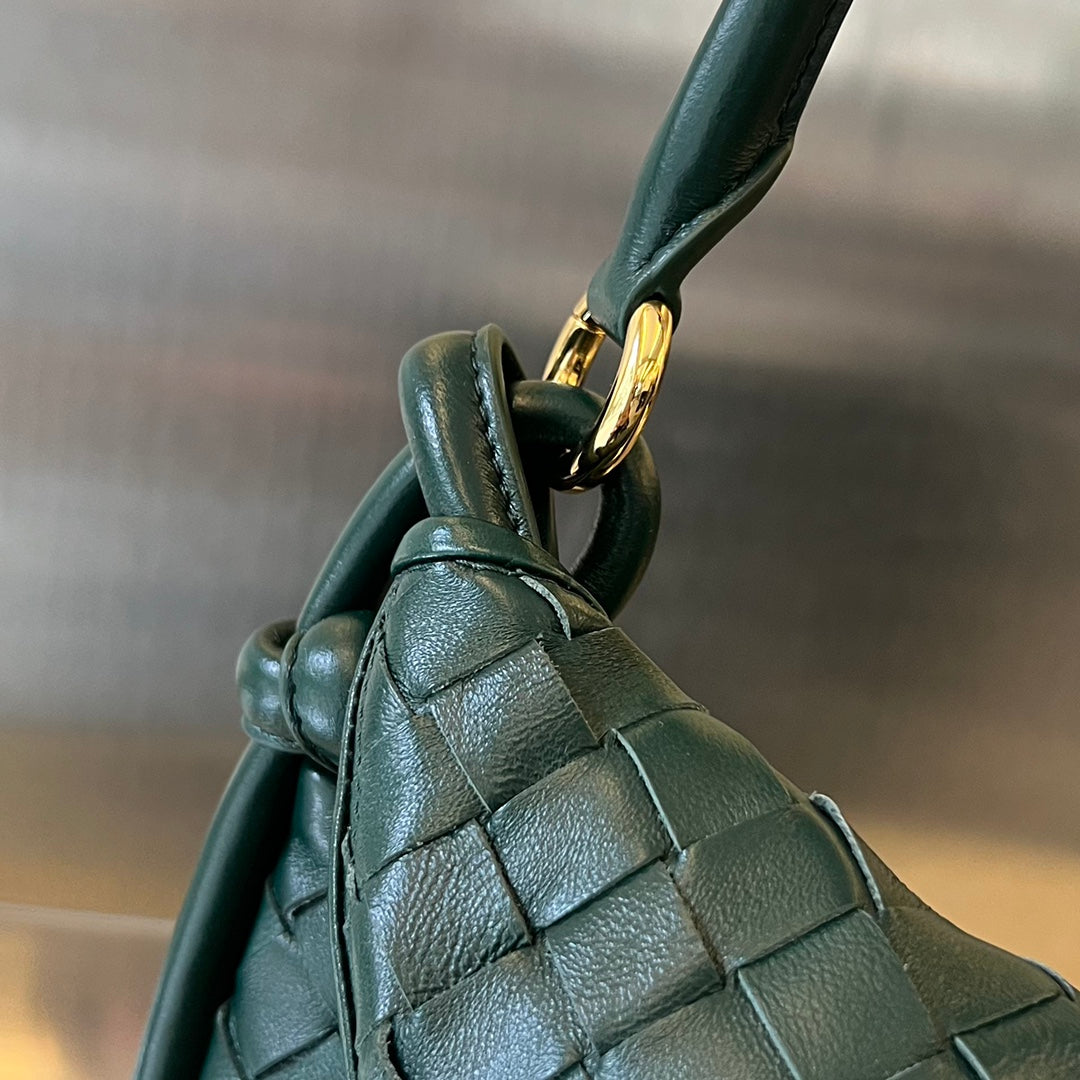 MEDIUM GEMELLI 36 DARK GREEN LAMBSKIN