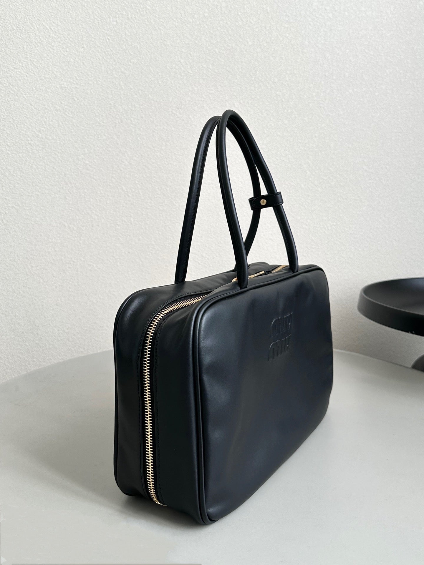 BEAU BAG 34 IN BLACK LEATHER