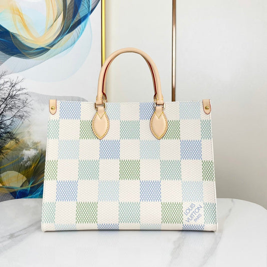 ONTHEGO 35 IN PISTACHIO DAMIER GIANT CANVAS