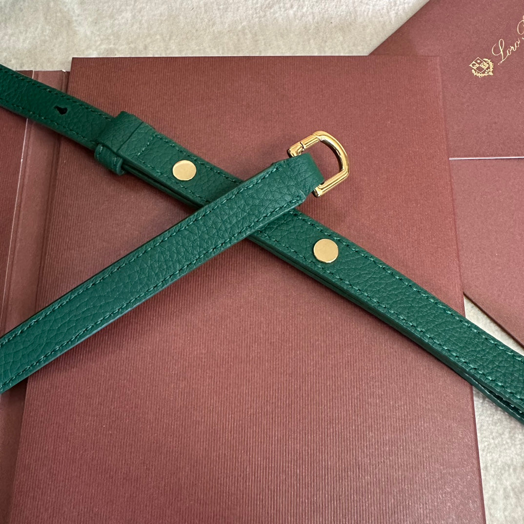 EXTRA POCKET L19 IN GREEN FOREST GRAINED CALFSKIN WITH GOLD HARDWARE