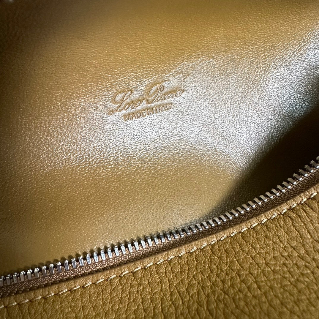 EXTRA POCKET L19 IN DIJON YELLOW GRAINED CALFSKIN WITH SILVER HARDWARE