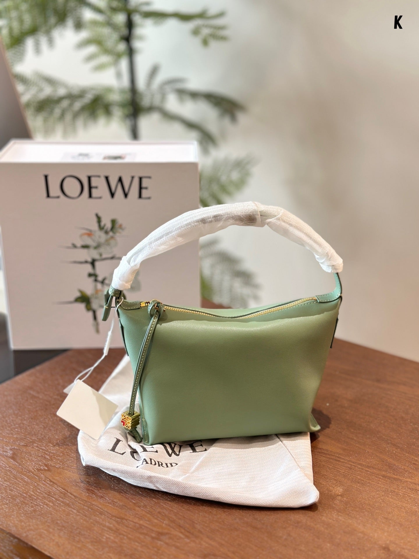 LOE LUNA HOBO 20 BAG IN GREEN MINT CALFSKIN