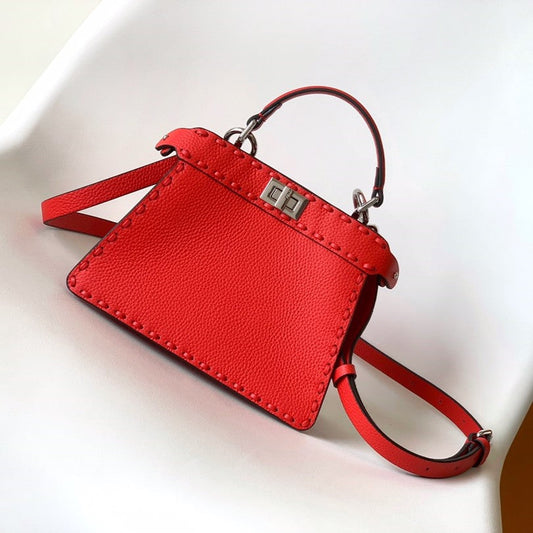 Peekaboo ISeeU Petite 20 Bag Red Leather Shw