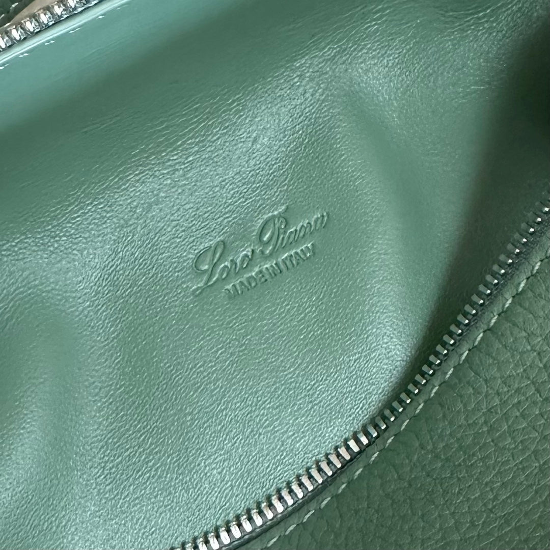 EXTRA POCKET L19 IN TEAL GREEN CALFSKIN WITH SILVER HARDWARE