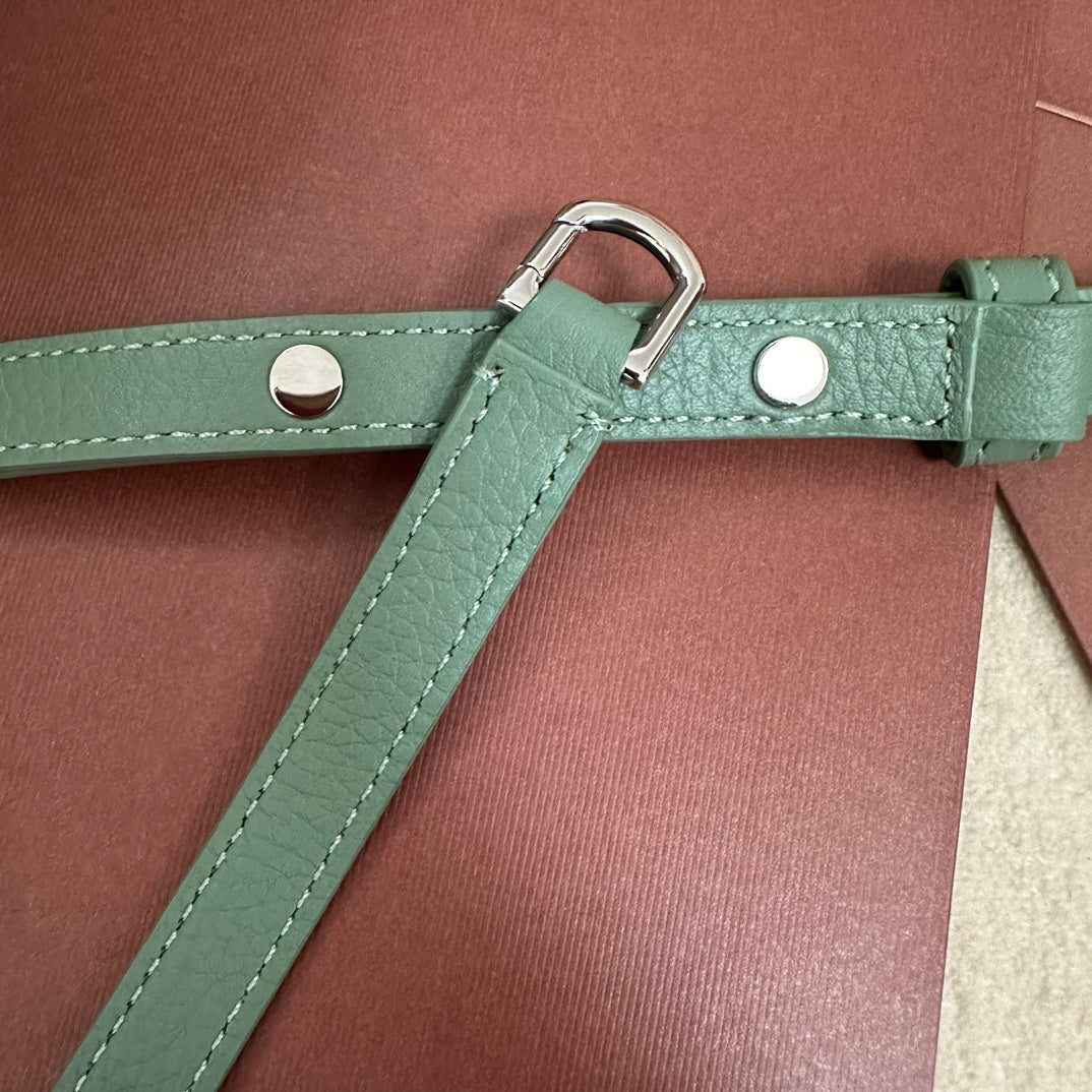 EXTRA POCKET L19 IN TEAL GREEN CALFSKIN WITH SILVER HARDWARE