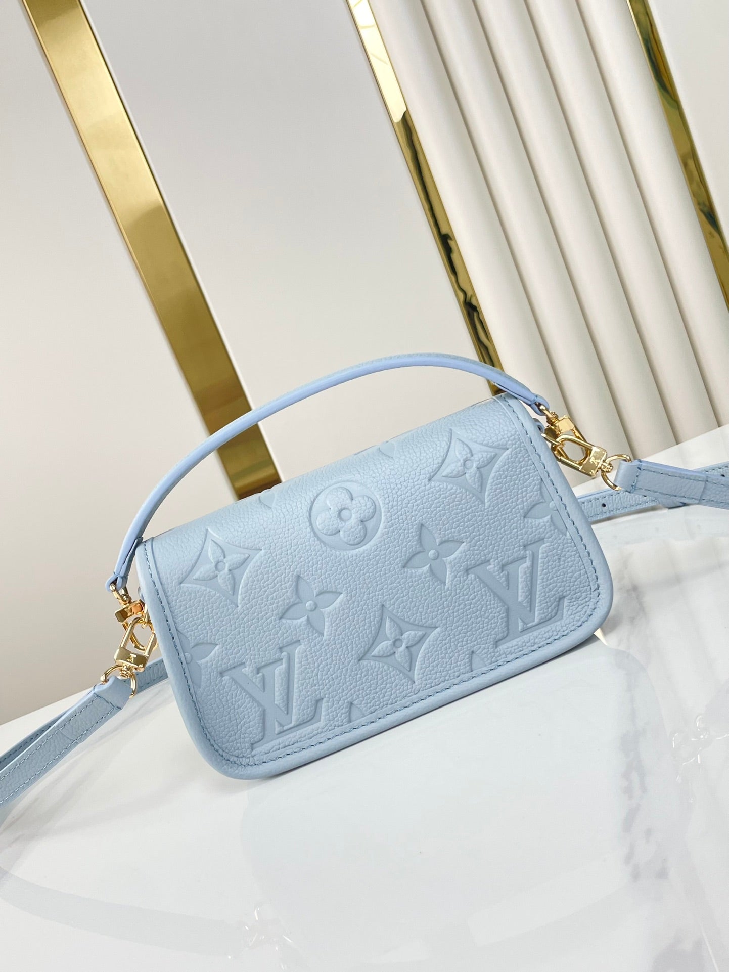 NANO DIANE 19 IN BEAU BLUE MONOGRAM EMPREINTE LEATHER