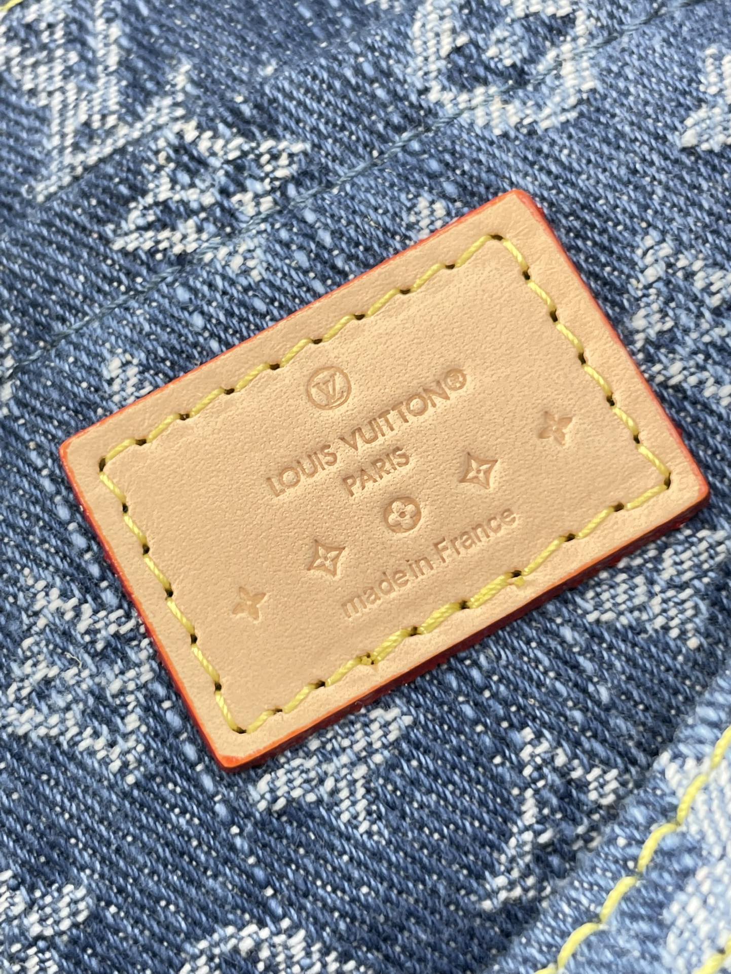 SUNSET 27 IN BLUE MONOGRAM DENIM GOLD BUCKLE