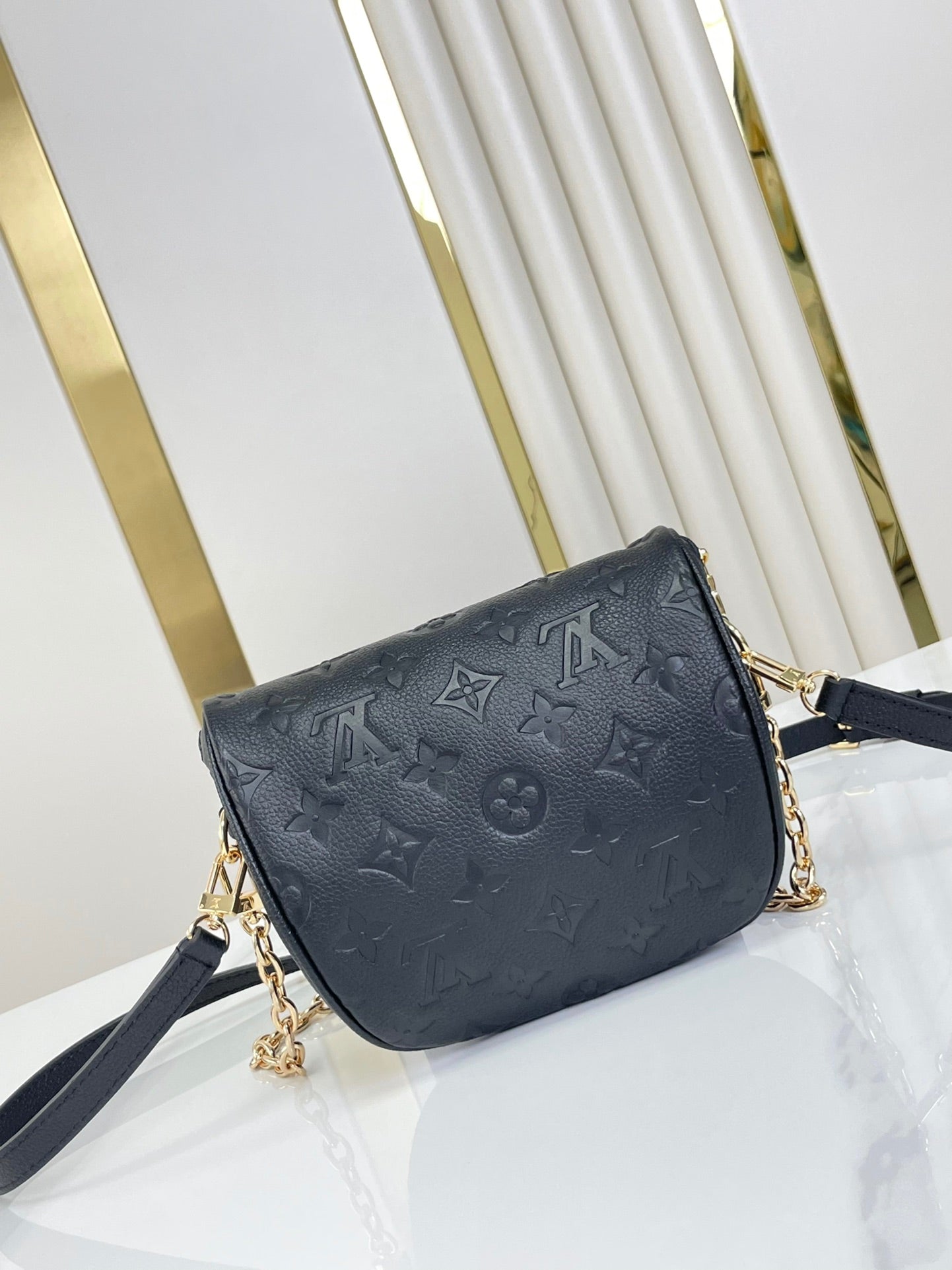 MINI BUMBAG 17 IN BLACK MONOGRAM EMPREINTE LEATHER GOLD HARDWARE