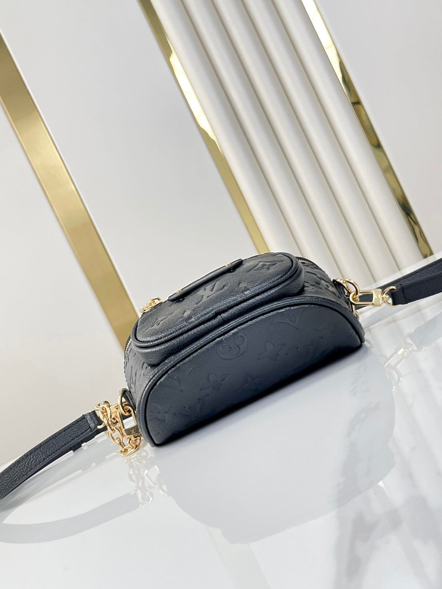 MINI BUMBAG 17 IN BLACK MONOGRAM EMPREINTE LEATHER GOLD HARDWARE