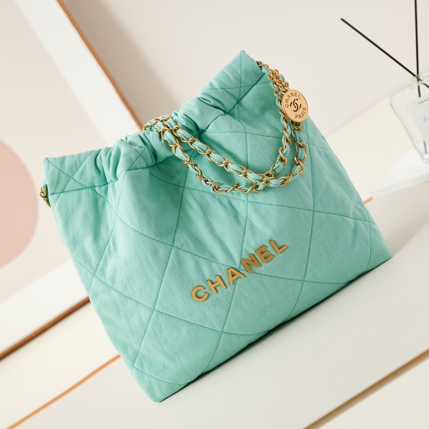 CC CLASSIC MEDIUM 37 BAG IN TIFFANY BLUE CANVAS