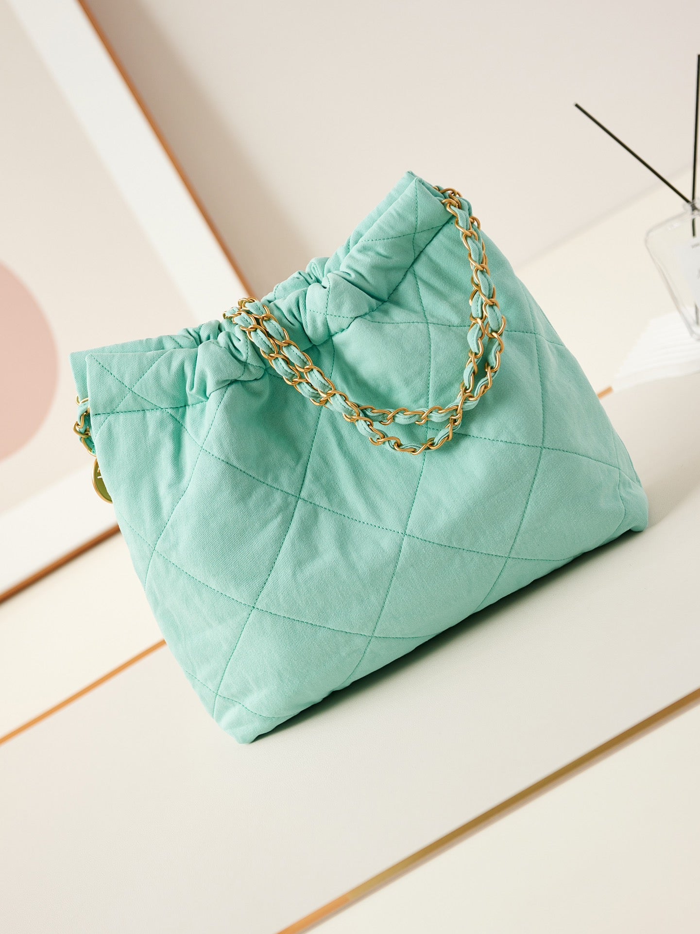 CC CLASSIC MEDIUM 37 BAG IN TIFFANY BLUE CANVAS