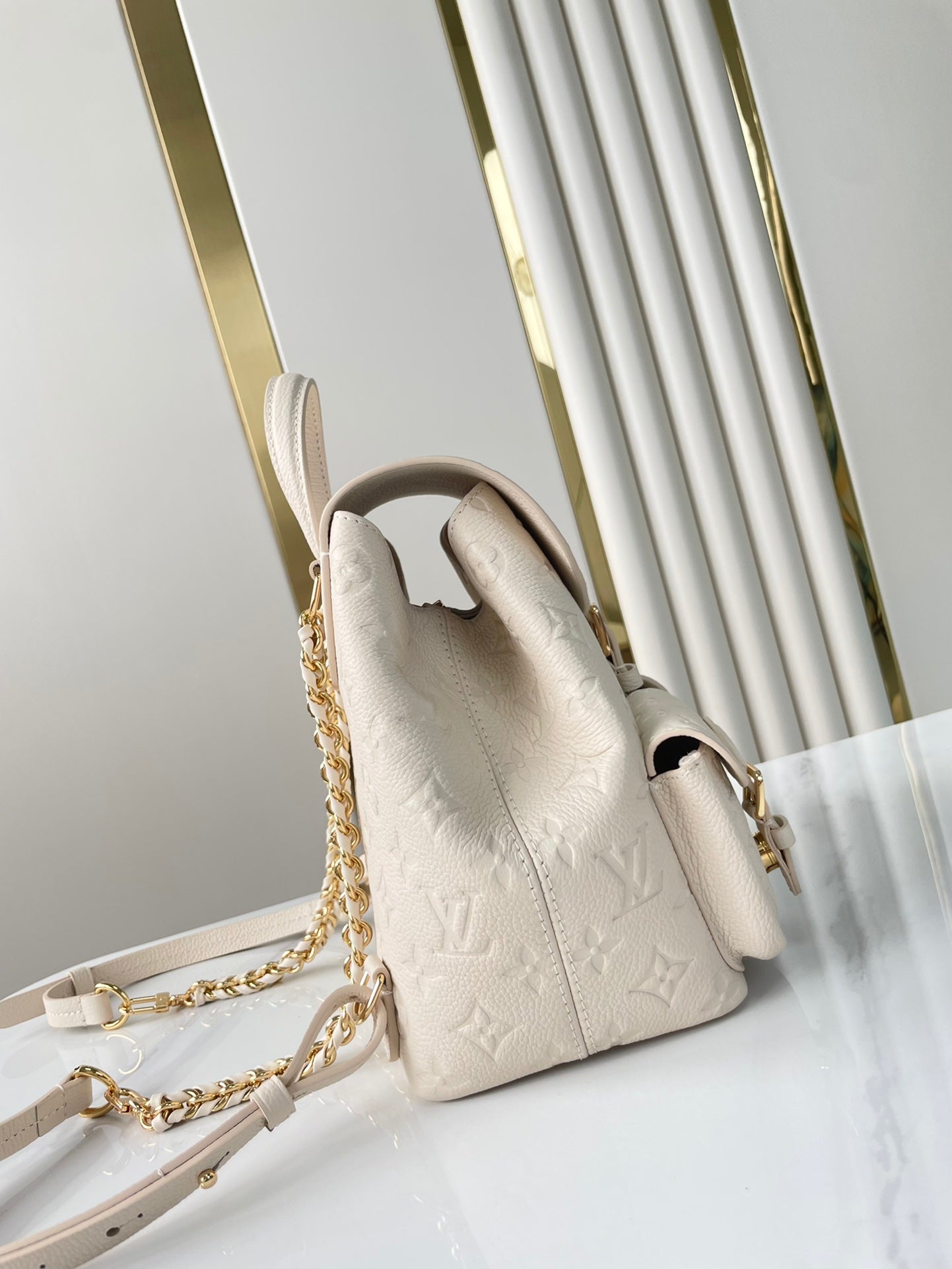 BACKUP BACKPACK 22 IN CREAM MONOGRAM EMPREINTE LEATHER