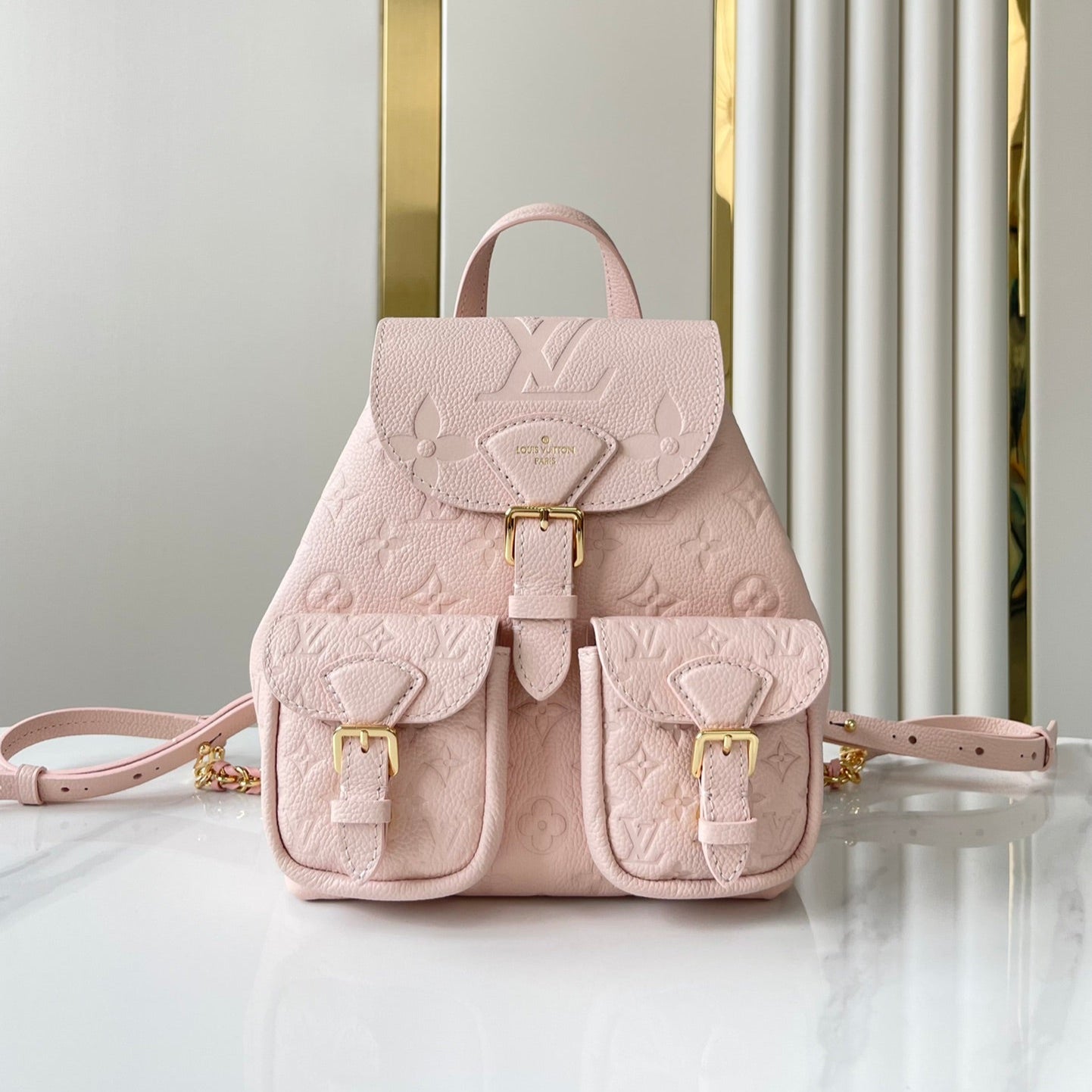 BACKUP BACKPACK 22 IN LIGHT PINK MONOGRAM EMPREINTE LEATHER