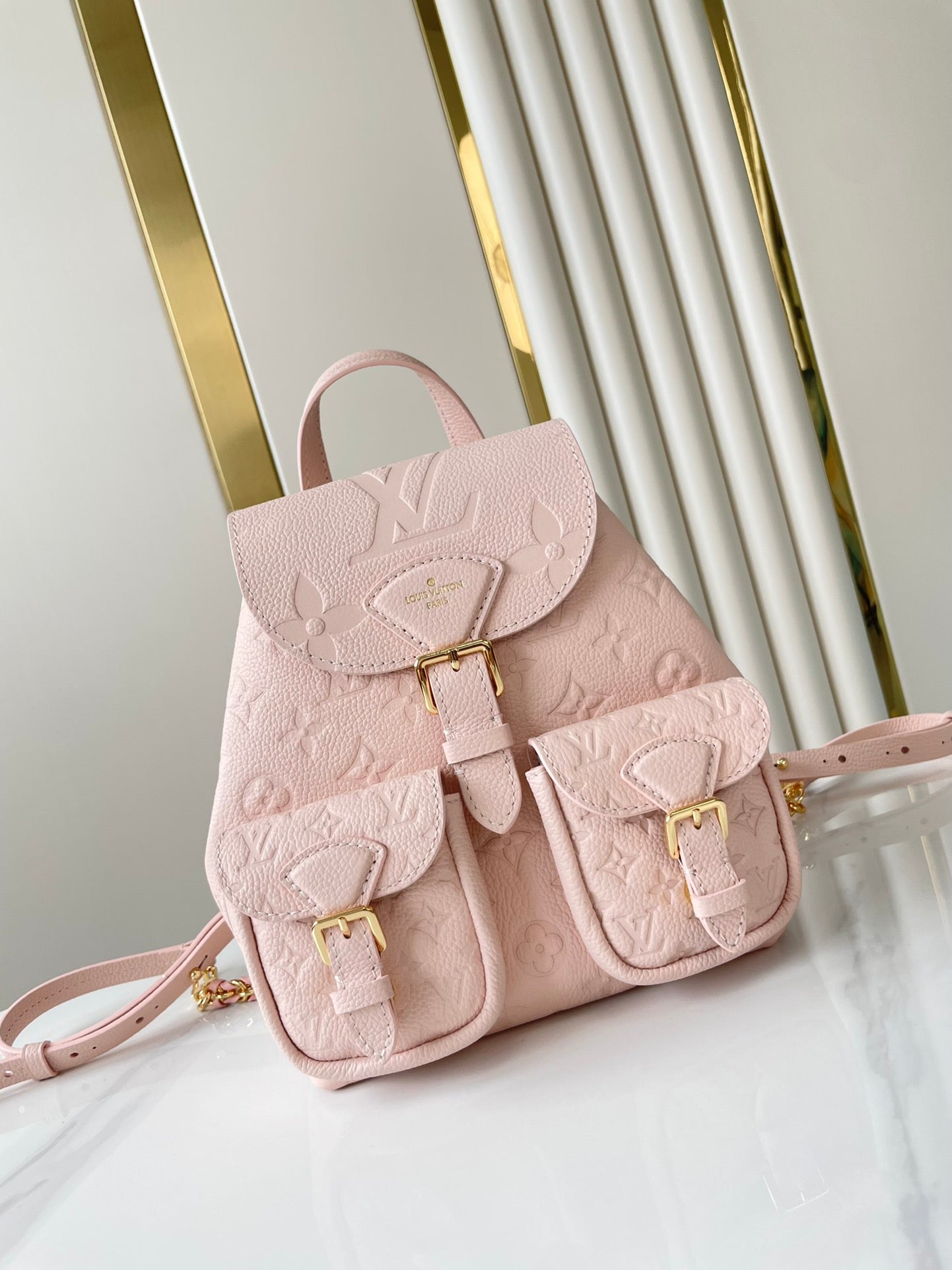 BACKUP BACKPACK 22 IN LIGHT PINK MONOGRAM EMPREINTE LEATHER