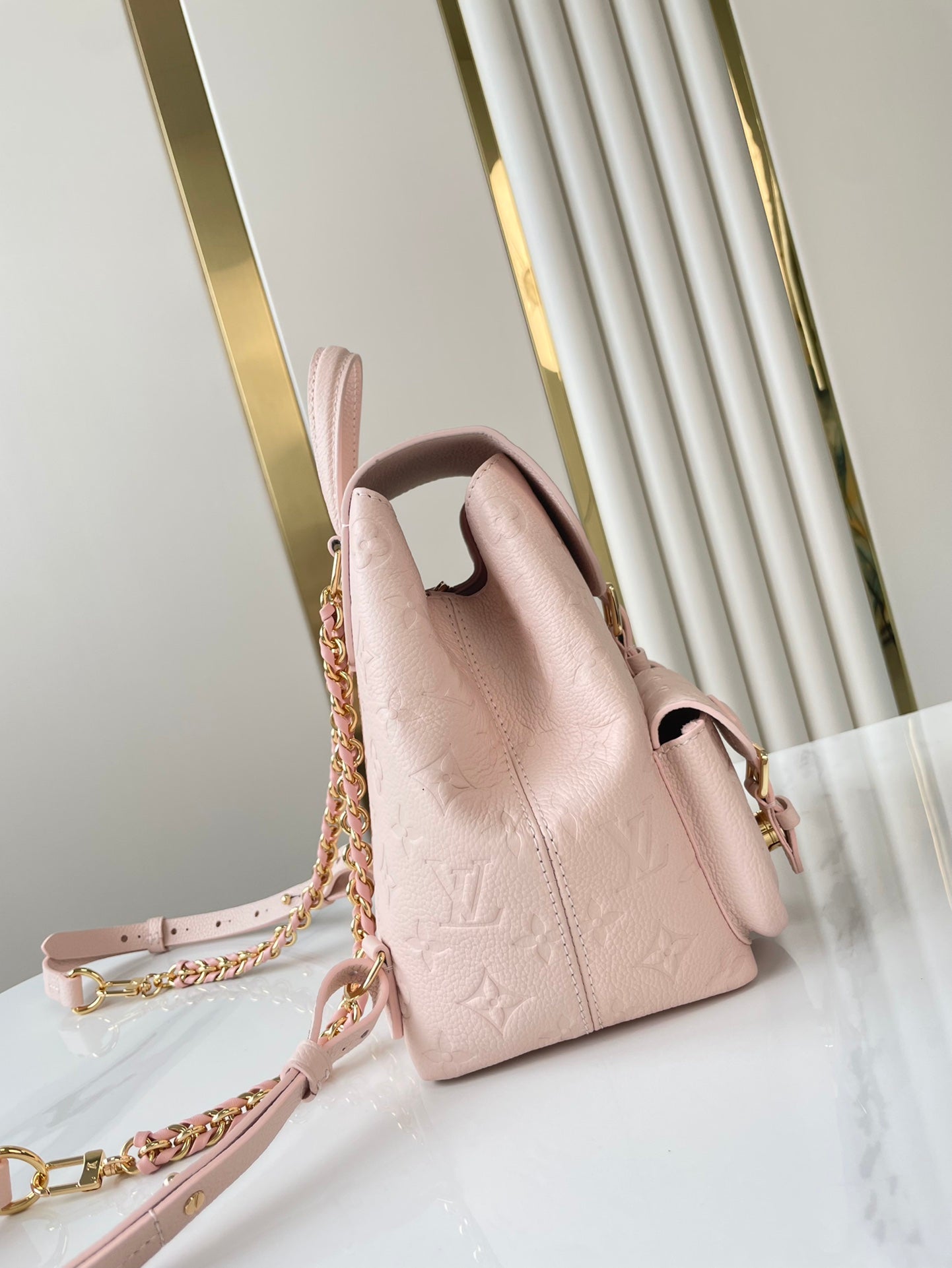 BACKUP BACKPACK 22 IN LIGHT PINK MONOGRAM EMPREINTE LEATHER