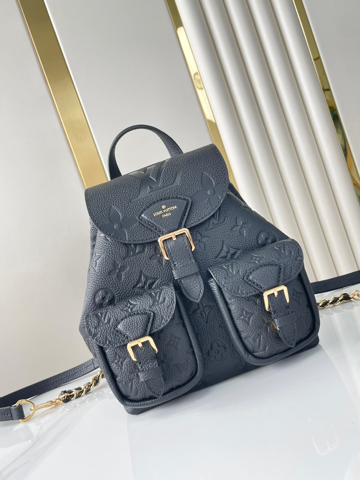 BACKUP BACKPACK 22 IN BLACK MONOGRAM EMPREINTE LEATHER