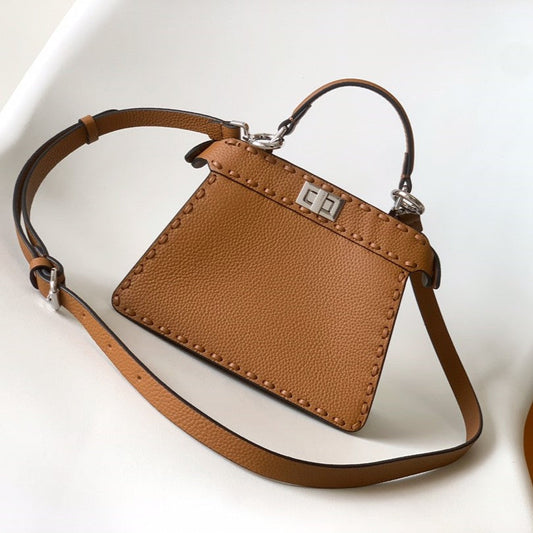 Peekaboo ISeeU Petite 20 Bag Tan Leather Shw