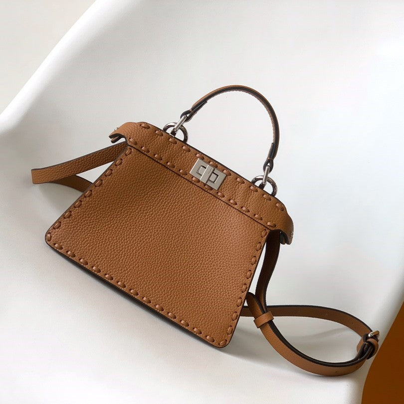 Peekaboo ISeeU Petite 20 Bag Tan Leather Shw