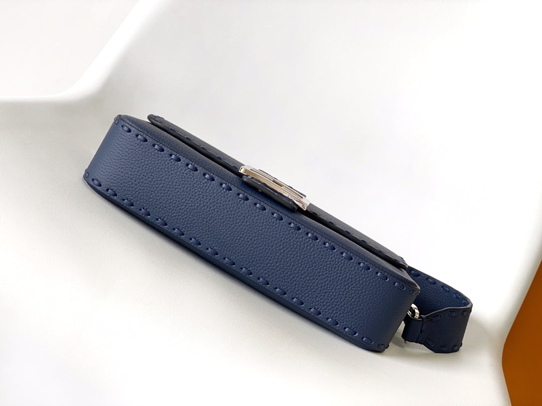 Fend Baguette 27 Bag Dark Blue Calfskin Shw