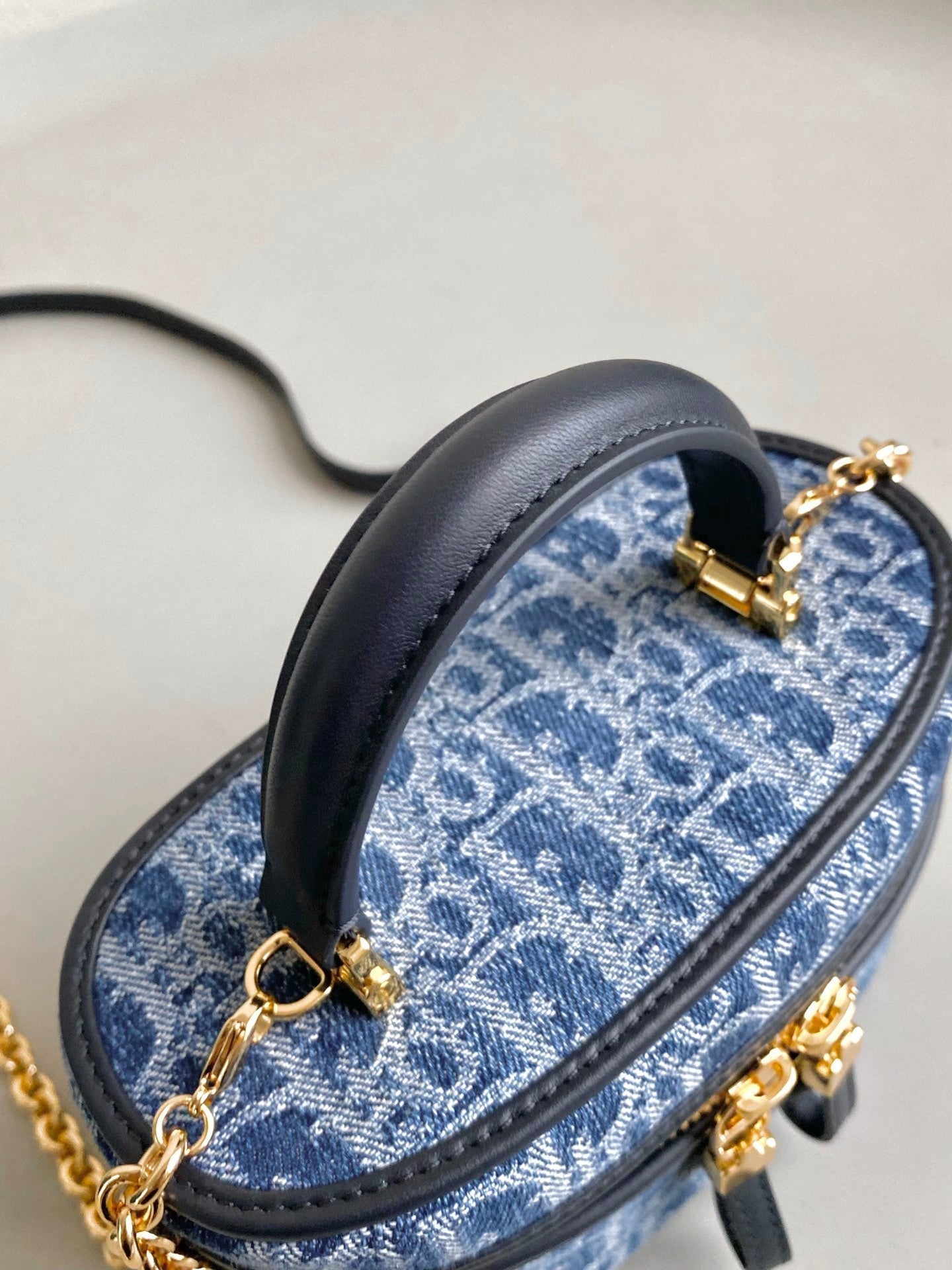 MINI VANITY CASE 16 BLUE DENIM OBLIQUE JACQUARD