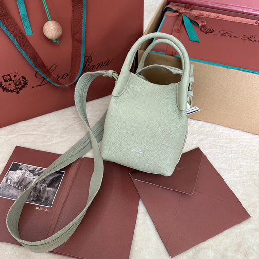 MICRO BALE BAG IN LIGHT GREEN CALFSKIN