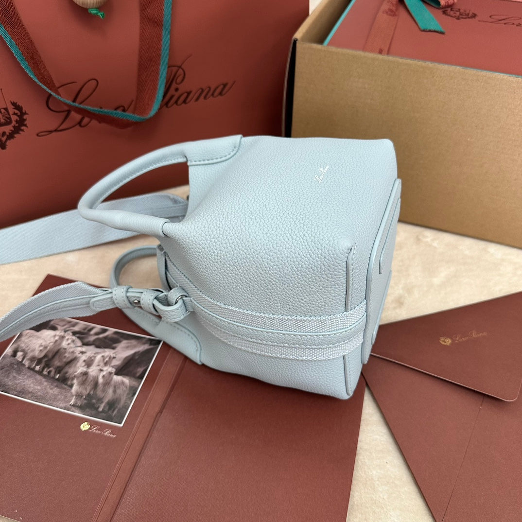 MICRO BALE BAG IN LIGHT BLUE CALFSKIN