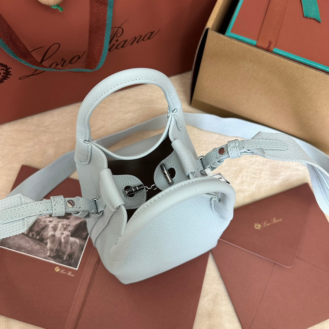 MICRO BALE BAG IN LIGHT BLUE CALFSKIN