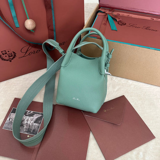 MICRO BALE BAG IN SEA GREEN CALFSKIN