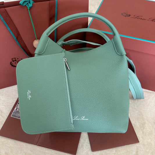 MEDIUM 36 BAG IN PERSIAN GREEN CALFSKIN WITH SILVER HARDWARE