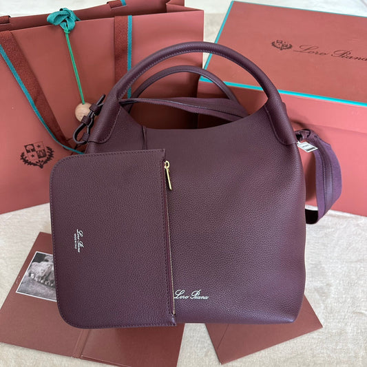 MEDIUM 36 BAG IN WINE PURPLE CALFSKIN WITH GOLD HARDWARE