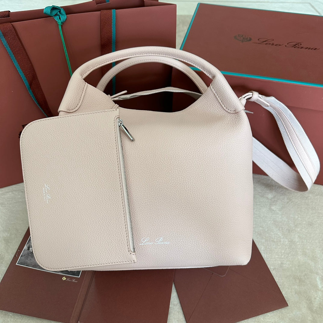 MEDIUM 36 BAG IN PALE PINK CALFSKIN WITH SILVER HARDWARE