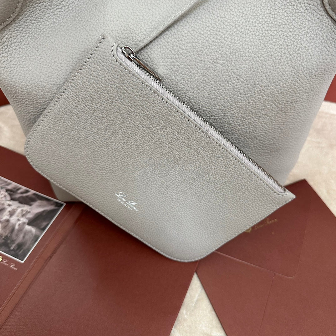 MEDIUM 36 BAG IN PALE GRAY CALFSKIN WITH SILVER HARDWARE