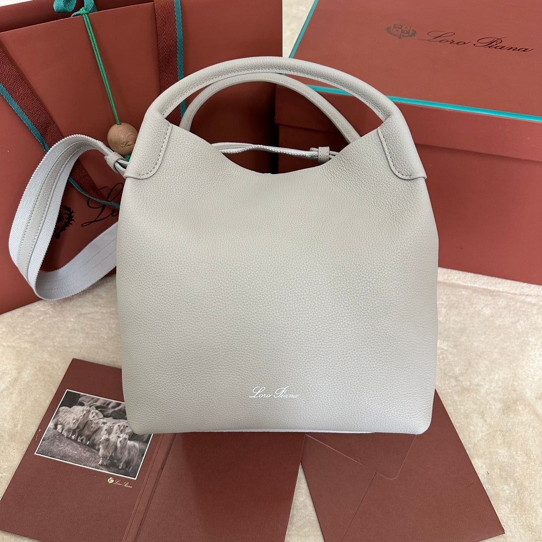 MEDIUM 36 BAG IN PALE GRAY CALFSKIN WITH SILVER HARDWARE