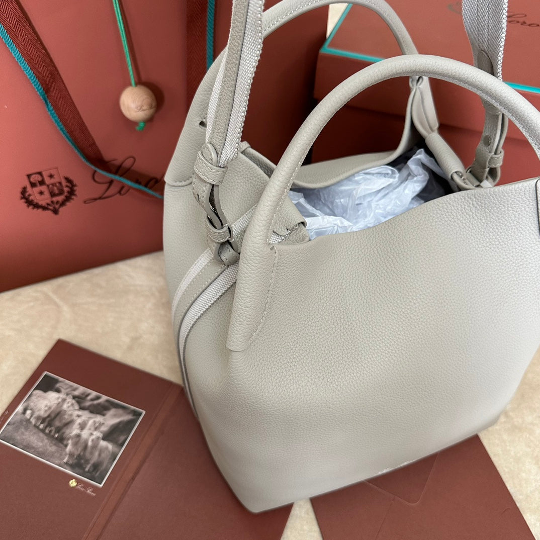 MEDIUM 36 BAG IN PALE GRAY CALFSKIN WITH SILVER HARDWARE