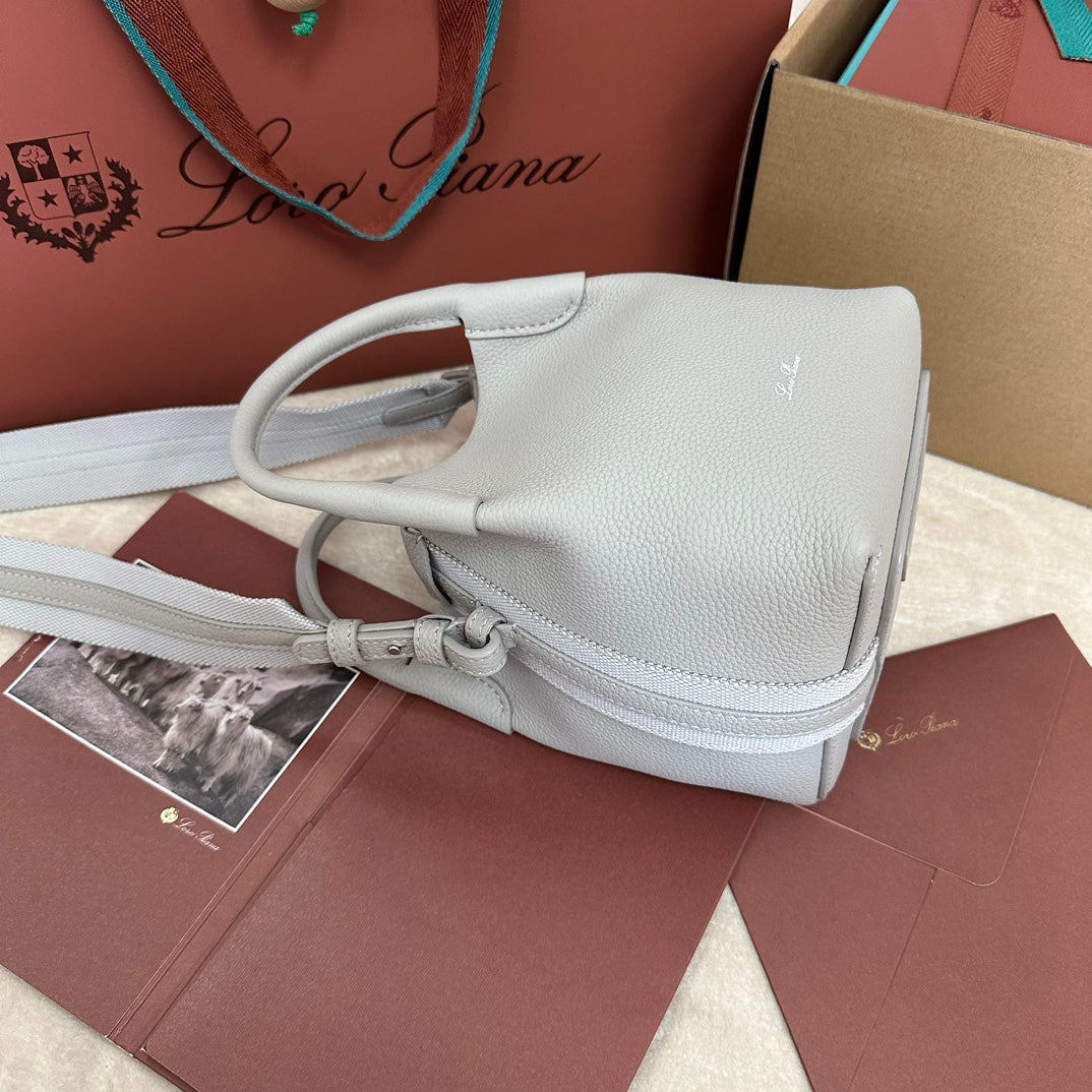 MICRO BALE BAG IN PALE GRAY CALFSKIN