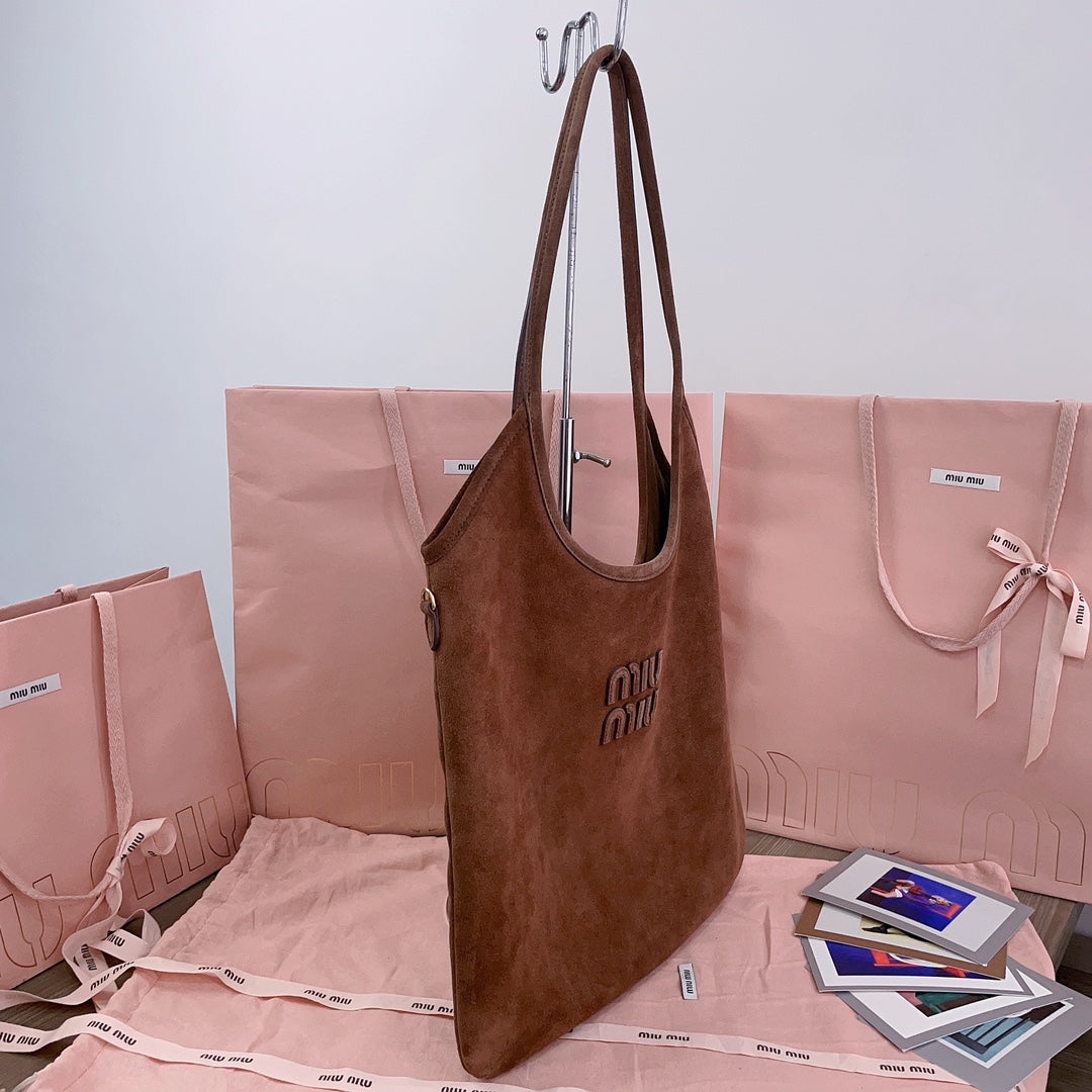 IVY TOTE BAG 40 IN BROWN SUEDE