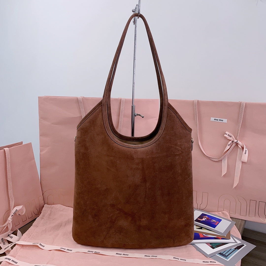 IVY TOTE BAG 40 IN BROWN SUEDE