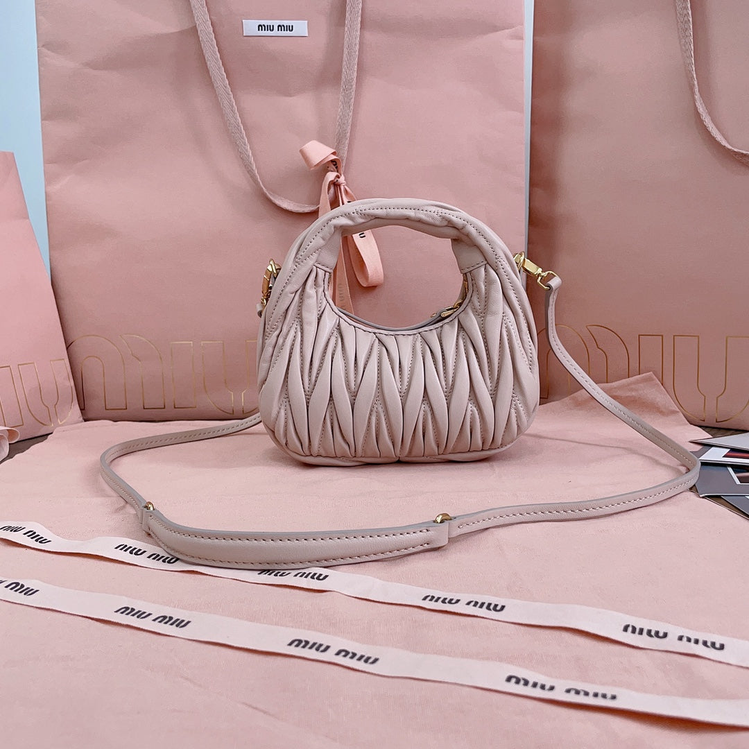 WANDER MATELASSÉ NAPPA MINI BAG 18 IN NUDE PINK LAMBSKIN