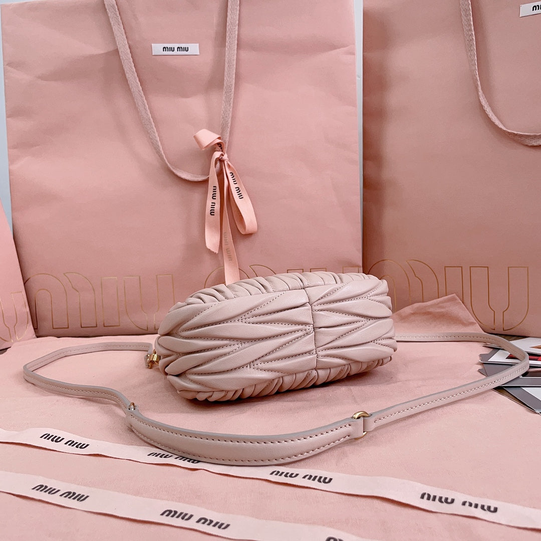 WANDER MATELASSÉ NAPPA MINI BAG 18 IN NUDE PINK LAMBSKIN